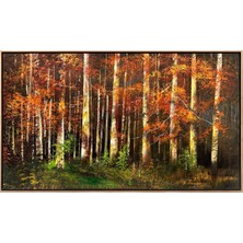 Simurg Sanatevi Ağaçların Sarı Şiiri Yağlı Boya Tablosu - Tuval Üzerine El Yapımı - 140 x 80 cm