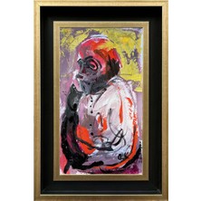 Simurg Sanatevi Soyut Zamanda Insan Yağlı Boya Tablosu - Tuval Üzerine El Yapımı - 30 x 45 cm