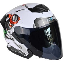 Scharf 526 A2 Açık / Yarım Kask (Smoke Vizör) - Scooter & Motosiklet Sürücü Kaskı