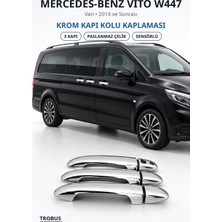 Trobus Mercedes-Benz Vito W447 2014 ve Sonrası Krom Kapı Kolu Kaplaması 3 Kapı Paslanmaz Çelik Sensörlü