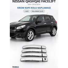 Trobus Nissan Qashqai Facelift 2010-2014 Uyumlu Krom Kapı Kolu Kaplaması 4 Kapı Paslanmaz Çelik