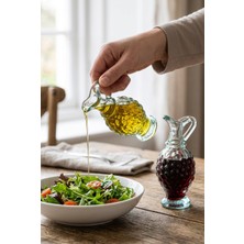 Shuvae Home 2'li Cam Mini Zeytinyağı Sirke Limon Suyu Şişesi Sofra Sosluk Yağdanlık 11 cm