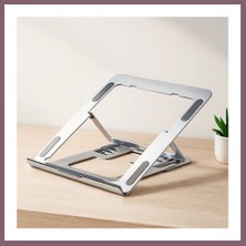 Bezos Katlanabilir Alüminyum Laptop Stand 6 Açılı Gümüş Bzss