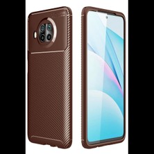 Xiaomi Mi 10T Lite Kılıf Auto Focus Karbon Kapak - Kahverengi