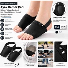 Guangzhou Ayak Kemer Pedi | Silikon Destekli Düz Tabanlık Kemer Desteği | Spor ve Günlük Kullanım | M/l 38–42 Numara | Siyah & Bej