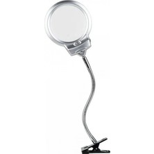 Marsilyan™- 2.5X130 mm 5X24 mm LED Aydınlatmalı Büyüteç,masa Üstü Metal Hortum MANDALLIMG15124C