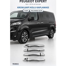 Trobus Peugeot Expert 2016 ve Sonrası Uyumlu Krom Kapı Kolu Kaplaması 4 Kapı Paslanmaz Çelik