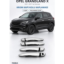 Trobus Opel Grandland x 2017 ve Sonrası Uyumlu Krom Kapı Kolu Kaplaması 4 Kapı Paslanmaz Çelik