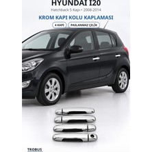 Trobus Hyundai I20 2008-2014 Uyumlu Krom Kapı Kolu Kaplaması 4 Kapı Paslanmaz Çelik