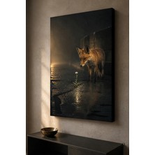 Asfalt Çiçeği ve Tilki — Kent-Doğa Kontrastı — 30×40 cm — Çerçevesiz Kanvas Tablo