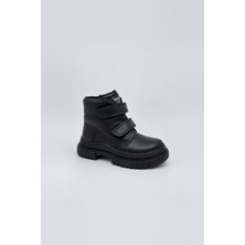Tekiner Hakiki Deri Unisex Çocuk Bot Siyah