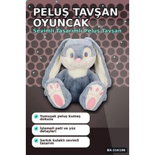 Eco Lounge Peluş Tavşan Oyuncak 35 cm Dolgulu Yumuşak Tüylü Yıkanabilir Tekli Paket BX-316196