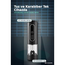 Eco Lounge Elektrikli Tuz ve Karabiber Öğütücü Şarjlı Çift Bölmeli LED Işıklı Mutfak Değirmeni BX-316391
