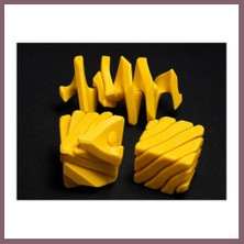 Bezos 3D Baskı Fidget Puzzle Küp - Hareketli Dönüşebilen Stres Giderici Zeka Oyuncağı, Masaüstü Fidget Küp-Sarı Bzss