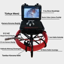 Kanal Makina Kanal Gözlem Kamerası 30 Metre Kablo Sinyal Vericili