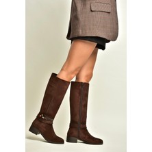 Fox Shoes Z820312802 Kahverengi Süet Kadın Çizme