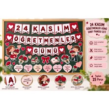 24 Kasım Öğretmenler Günü Sınıf Panosu Süsleme Seti