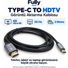 Antenci Fully 4K 30HZ Type-C To 4K HDMI Görüntü Aktarma Kablosu 2 Metre