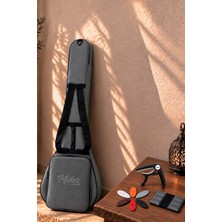 Midex CS-107 Kısa Sap Saz Bağlama Gigbag Çantası Kılıfı Kalın Soft Case (Kapo + 6 Adet Mızrap + Mızrap Cüzdanı)