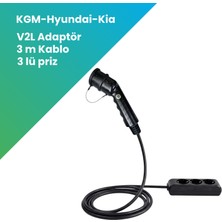 Filşarj V2L Adaptör 3m Kablolu 3lü Prizli Hyundai - Kia - Ssangyong - Kgm