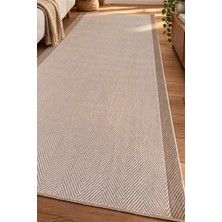 Melaris Halı Yeni Nesil Çerçeveli Sisal Yumuşak Dokuma Yolluk Kilim Kaymaz Pamuk Taban Bordürlü Halı
