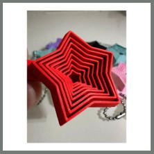 Bezos 3D Baskı Yıldız Fidget Anahtarlık - Hareketli Stres Oyuncağı ve Çanta Aksesuarı-Kırmızı Mmbz