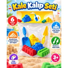 The Monarch Co Eğitici Kale Temalı Kalıp Seti 6 Parça - Canlı Renkli Kinetik Kum, Oyun Hamuru ve Plaj Oyuncakları (3+ Yaş)