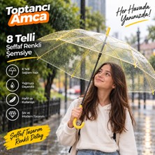 Toptancı Amca Renkli Şeffaf Şemsiye Gençler Için Yapmur Şemsiyesi Sadece Da