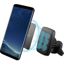 H12 Manyetik Araç Içi Havalandırma Telefon Tutucu + 2 Adet Plaka Tüm Telefonlara Uyumlu Black - 000CD20115