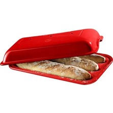 Emile Henry 3'lü Baget Ekmek/fırın Kabı Dikdörtgen 39 x 23 cm Kırmızı