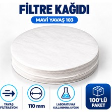 Labolist Filtre Kağıdı 110 mm Mavi Yavaş 103 100 Lü Paket