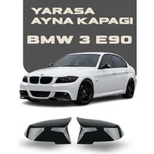OtoÇizgi Bmw 3 Serisi E90 Lcı Makyajlı 2008 - 2011 Batman Yarasa Ayna Kapağı Parlak Siyah Abs Plastik Seti