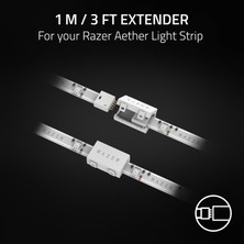 Aether Light Strip Extender - Rgb LED Işık Şeridi Uzatma (1m / 3ft Genişletici, 8 Genişleticiye Kadar Bağlayın, Esnek Tasarım) Beyaz