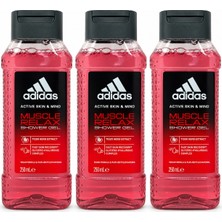 Adidas Active Skin & Mind Muscle Relax Duş Jeli 3 x 250 ml - Tiger Herb Özlü