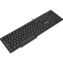 Everest KB-517U Q Tuşlu Siyah 2 Metre Bakır Kablolu USB Standart Klavye (Q Klavye)