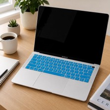 Silikon Klavye Koruyucu MacBook Air 13 Retina Uyumlu A1932 A2179 A2337 M1 | Us Amerikan Enter Ansı | Ingilizce Keyboard Cover Açık Mavi
