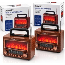 Str Store Ibreli Şömineli Radyo - Retro Am - Fm - Sw USB - Type-C Sarjlı Bt - Tf - USB Speaker NS-02A PL-4731