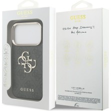 Guess 4g Büyük 4g Klasik Logo Kılıf iPhone 17 Pro Için (Siyah/altın)