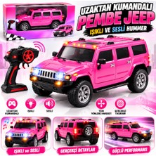 998-1 Pembe Jeep Oyuncak Kumandalı Pembe Parlak Jeep