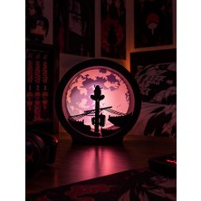3Dlab Three-Dimensional Systems Naruto Itachi Uchiha LED Box Gece Lambası - Anime Lightbox Masa & Oda Dekoru (Sharingan & Ay Modeli)