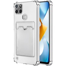 Realme C21Y Card Slot Shock Için Kılıf Şeffaf [realme C21Y ile Uyumlu Kılıf - Şeffaf]