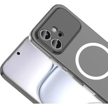 Honor 600 5g ile Uyumlu Kılıfı Ince Şeffaf Kamera Lens Korumalı M-Safe Şarj Özellikli Sert Silikon Kap London Renksiz