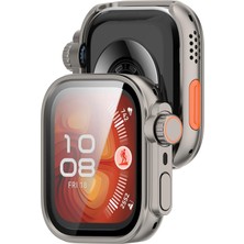 [change-Case] Huawei Watch Fit 4 Pro Için 2’si 1 Arada Sert Polikarbonat Kasa Koruyucu Dokunma ve Netliği Etkilemeyen Darbelere ve Çizilmeye Karşı Fit 4 Pro Ekran Koruyucu Kılıfı (Titanium)