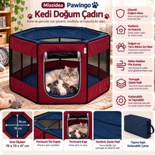Missidea Pawingo Bordo Kedi ve Köpek Doğum Çadırı Katlanabilir Pet Oyun Alanı ve Yuvası