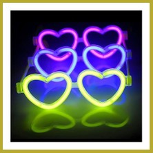 Bezos Glow Kalpli Fosforlu Gözlük 6?lı Renkli Set ? Neon Parti Bcks