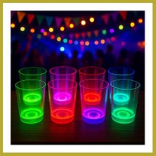 Bezos Karanlıkta Yanan Gece Işığı Mega Glow Bardaklar 8 Adet 8.5 x 10.5 cm Bcks