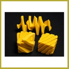 Bezos 3D Baskı Fidget Puzzle Küp - Hareketli Dönüşebilen Stres Giderici Zeka Oyuncağı, Masaüstü Fidget Küp-Sarı Bcks
