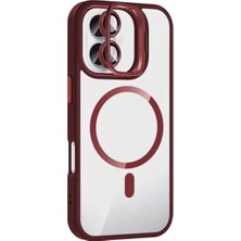 Timion Joko Apple Iphone 17 Remim Lensli Magsafe Standlı Kapak - Bordo