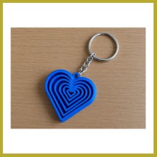 Bezos 3D Baskı Kalp Fidget Anahtarlık - Hareketli Stres Oyuncağı ve Çanta Süsü-Mavi Bcks