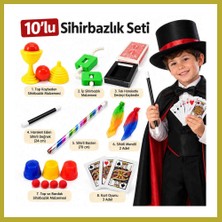 Bezos 10 Parçalı Çocuk Sihirbazlık Seti – Sihirli Değnek, Baston ve Sihir Oyunları Bcks